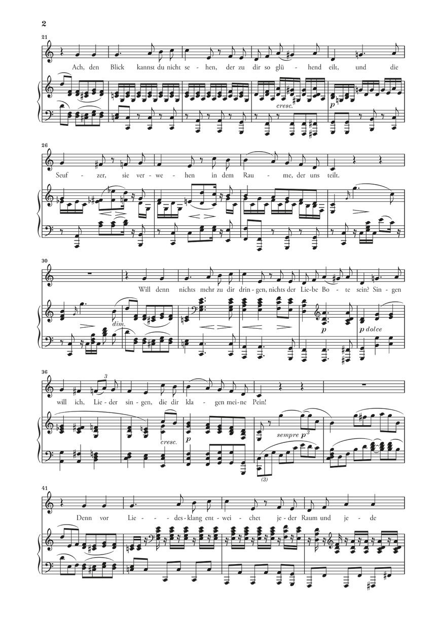 Anderes Coverbild An die ferne Geliebte für Singstimme und Klavier Opus 98