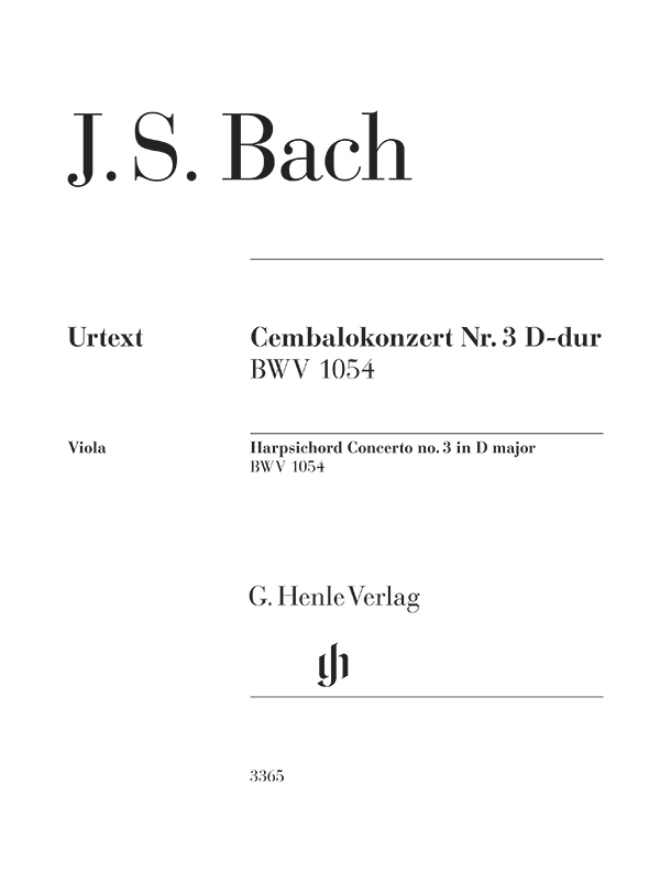 Vorderes Coverbild Cembalokonzert Nr. 3 D-dur BWV 1054
