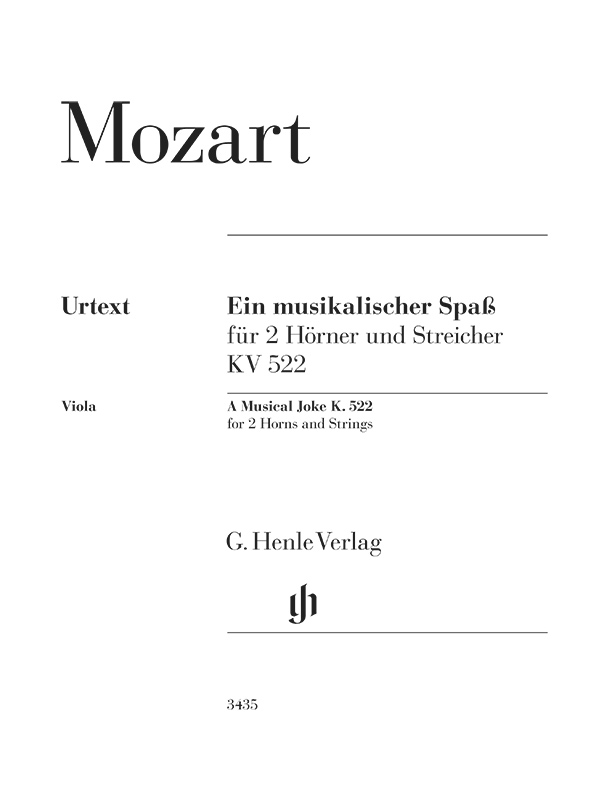 Vorderes Coverbild Ein musikalischer Spaß KV 522 für 2 Hörner in F und Streicher