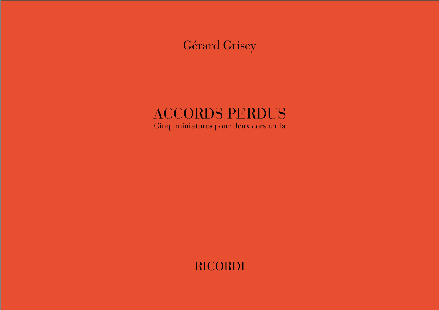 Vorderes Coverbild Accords perdus