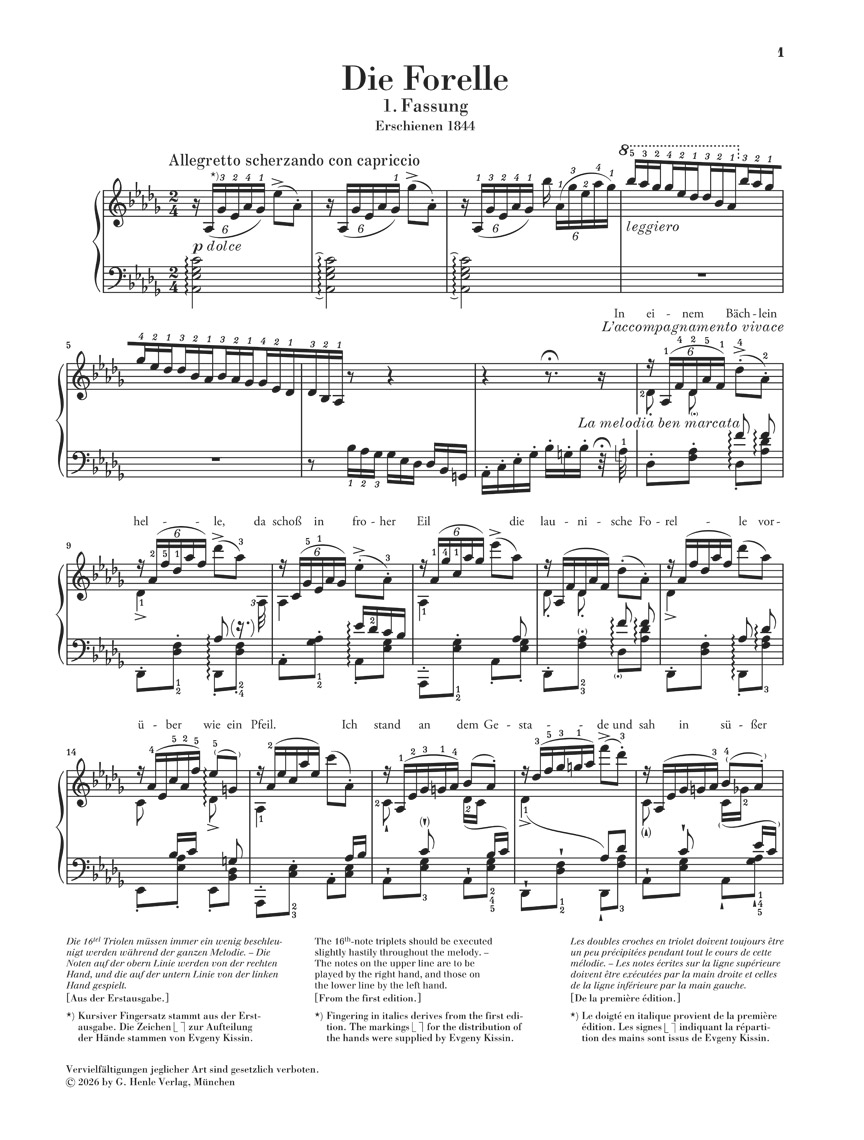 Anderes Coverbild Die Forelle D 550, Fassungen 1844 und 1846