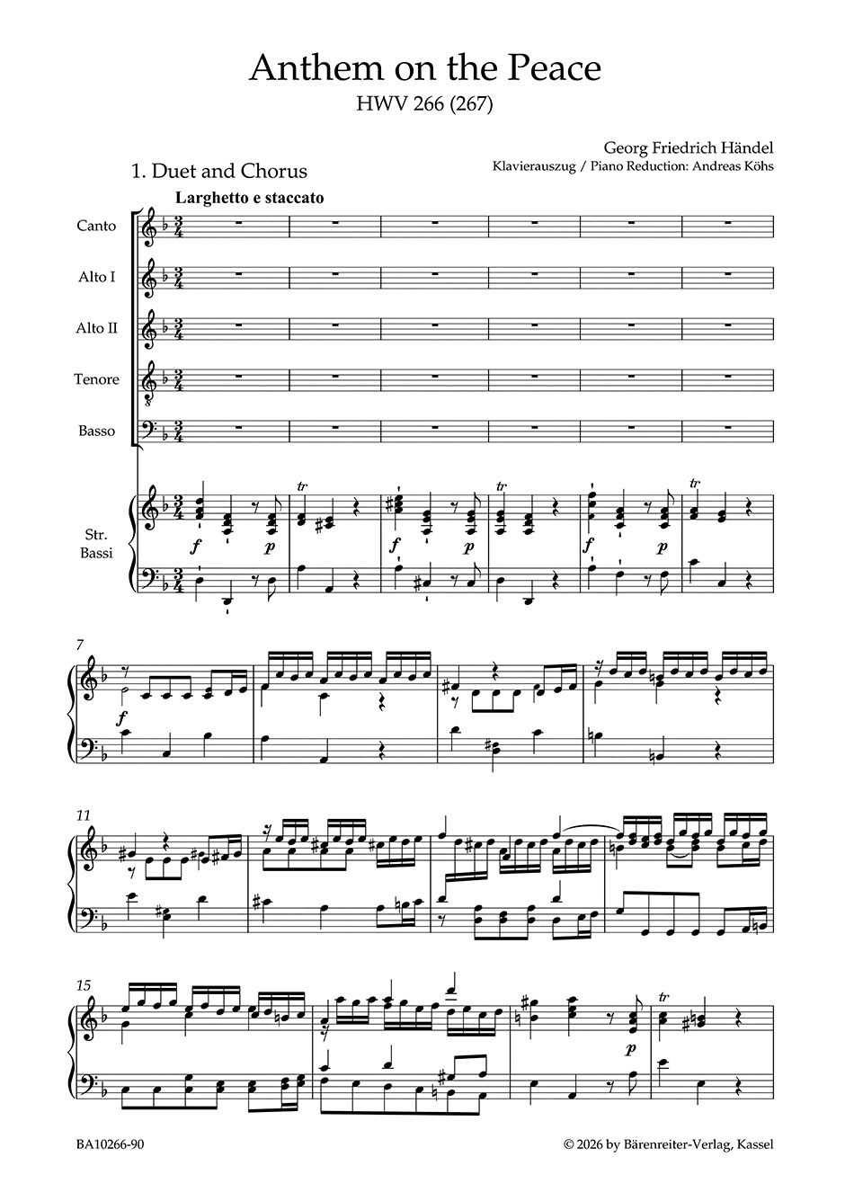 Anderes Coverbild Anthem on the Peace HWV 266 (267)