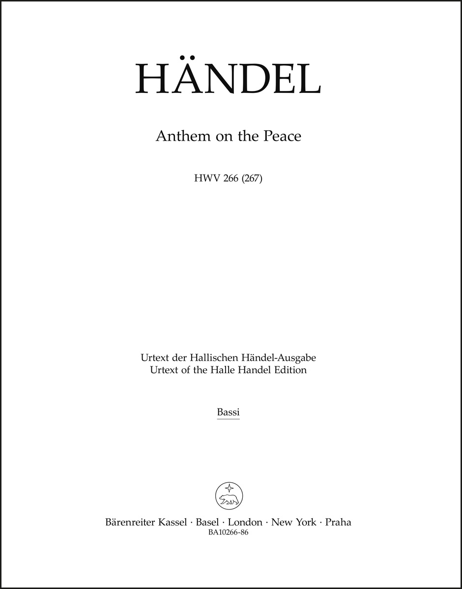 Vorderes Coverbild Anthem on the Peace HWV 266 (267)
