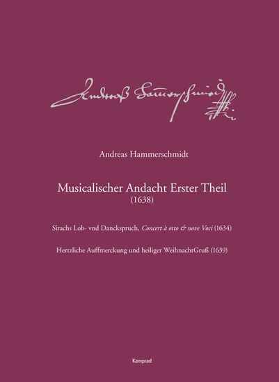 Vorderes Coverbild Musicalischer Andacht Erster Theil HaWV 43–63 (1638)