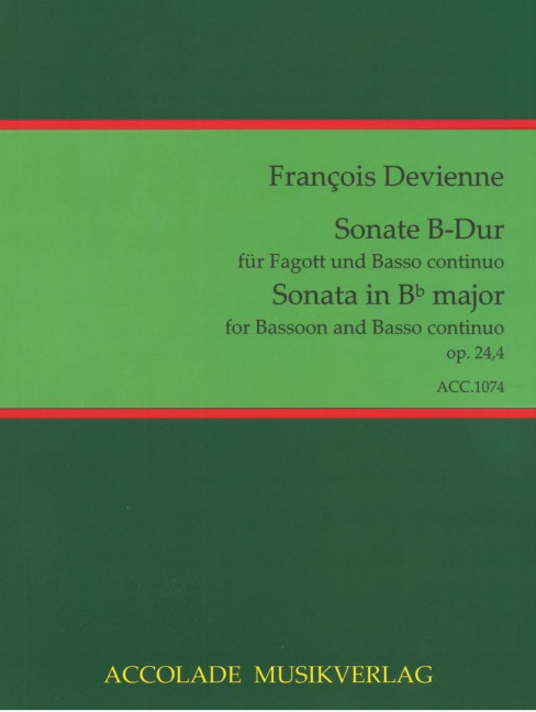 Vorderes Coverbild 6 Sonaten für Fagott und Basso Continuo Nr.4 B-Dur op. 24,4