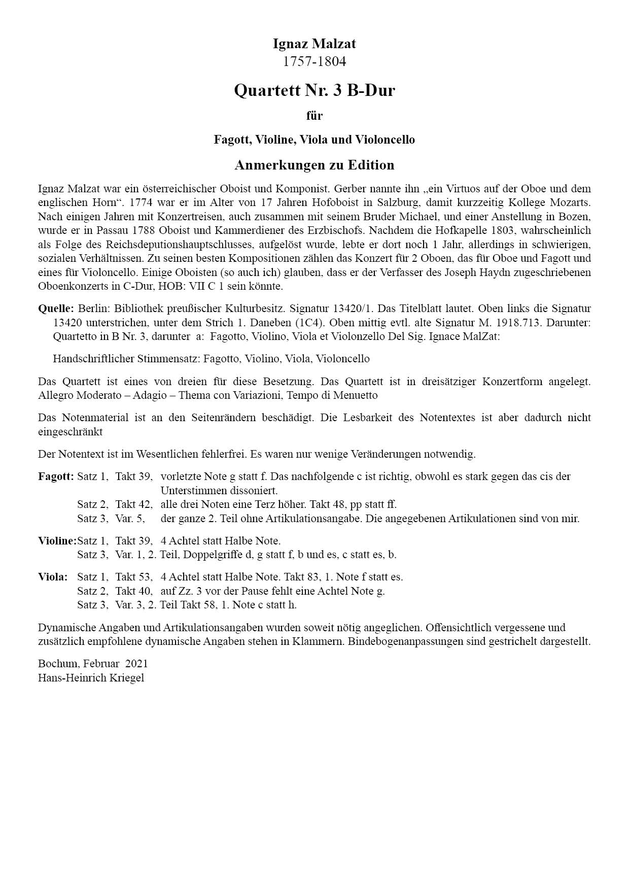 Anderes Coverbild Quartett Nr. 3 B-Dur