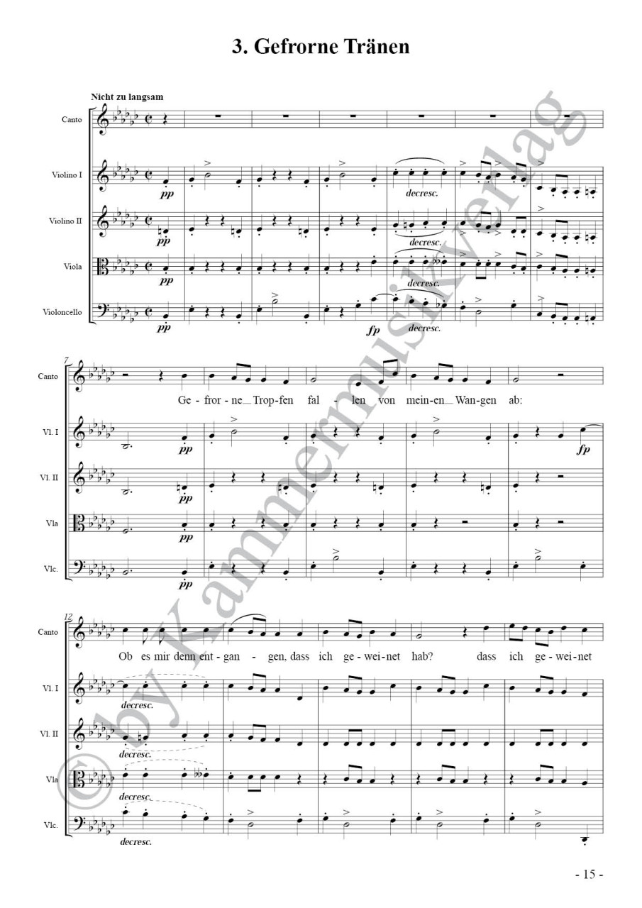Anderes Coverbild Winterreise für mittlere Stimme und Streichquartett