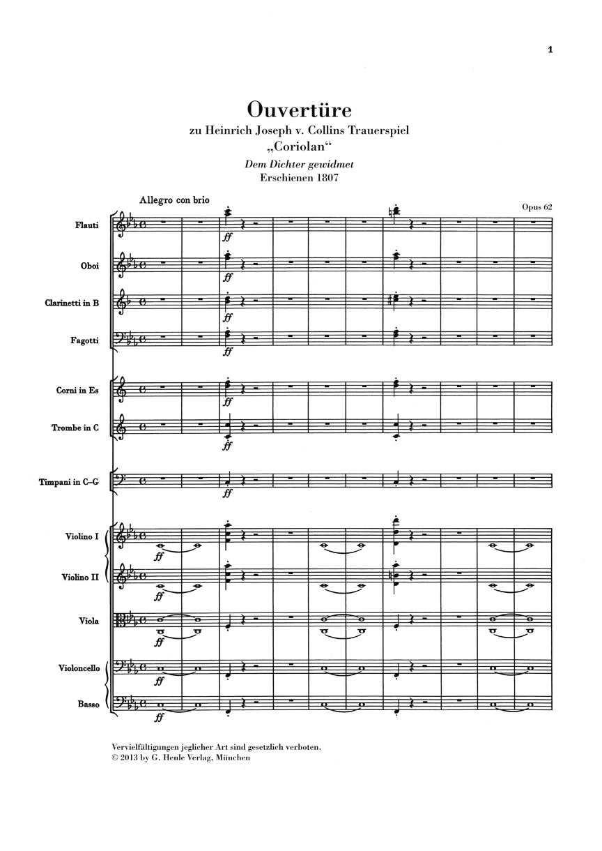 Anderes Coverbild Ouvertüre zu "Coriolan" Opus 62