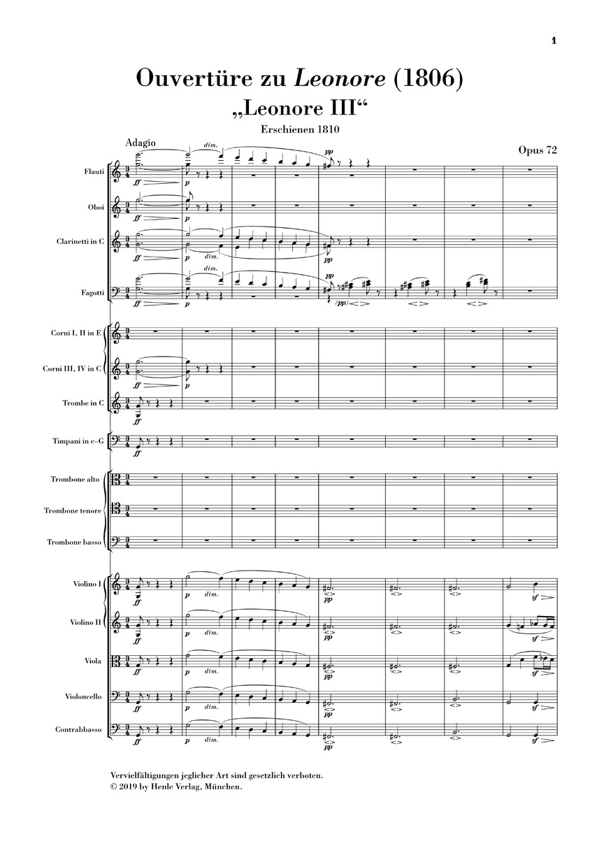 Anderes Coverbild Ouvertüre Nr. 3 zur Oper "Leonore" (1806)