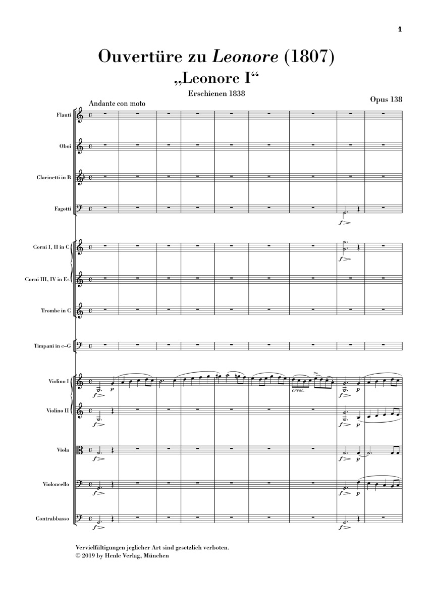 Anderes Coverbild Ouvertüre Nr. 1 zur Oper "Leonore" (1807)