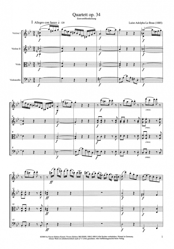 Anderes Coverbild Streichquartett op. 34