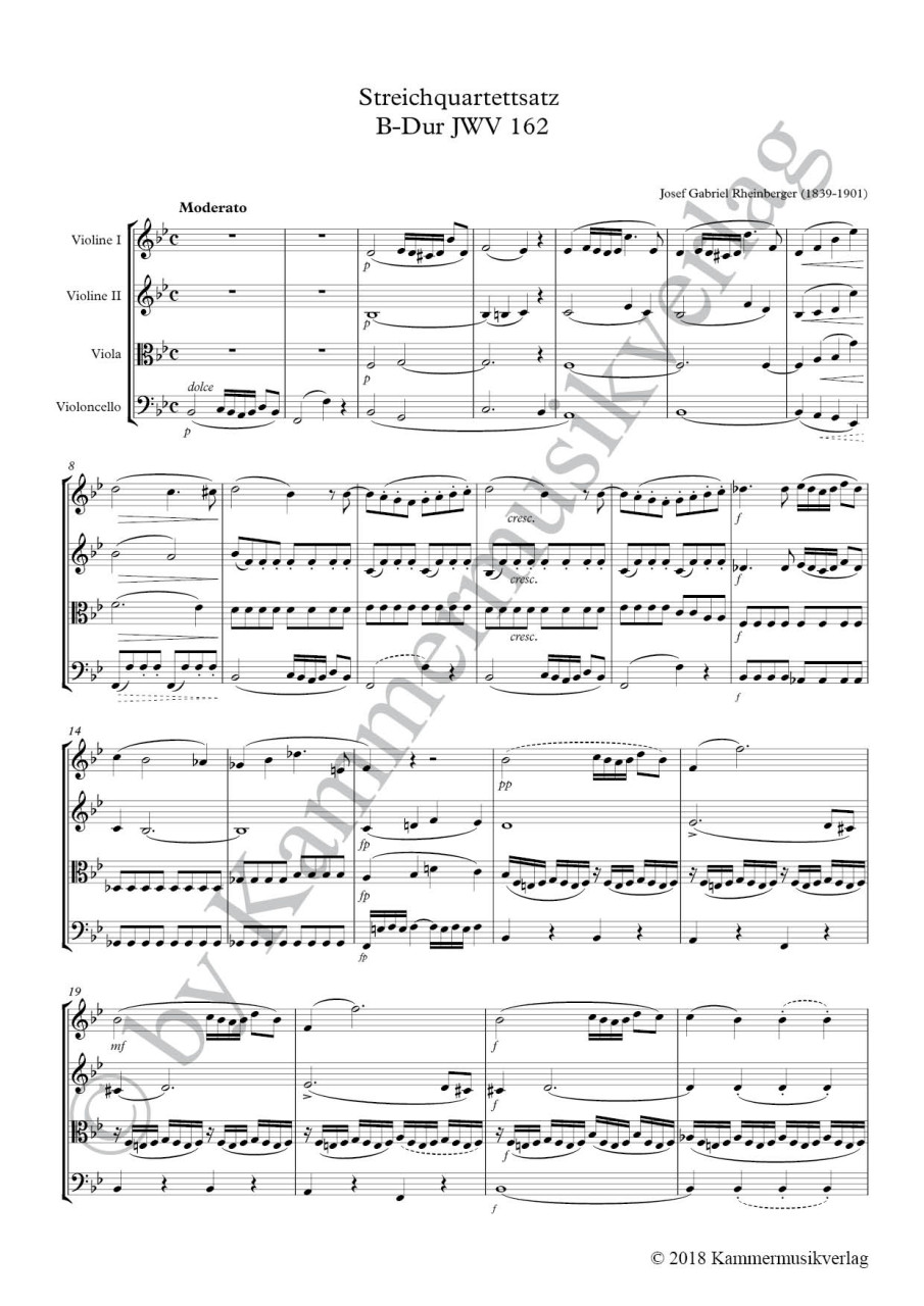 Anderes Coverbild 3 Sätze für Streichquartett (JWV 162 & 63 & 64)