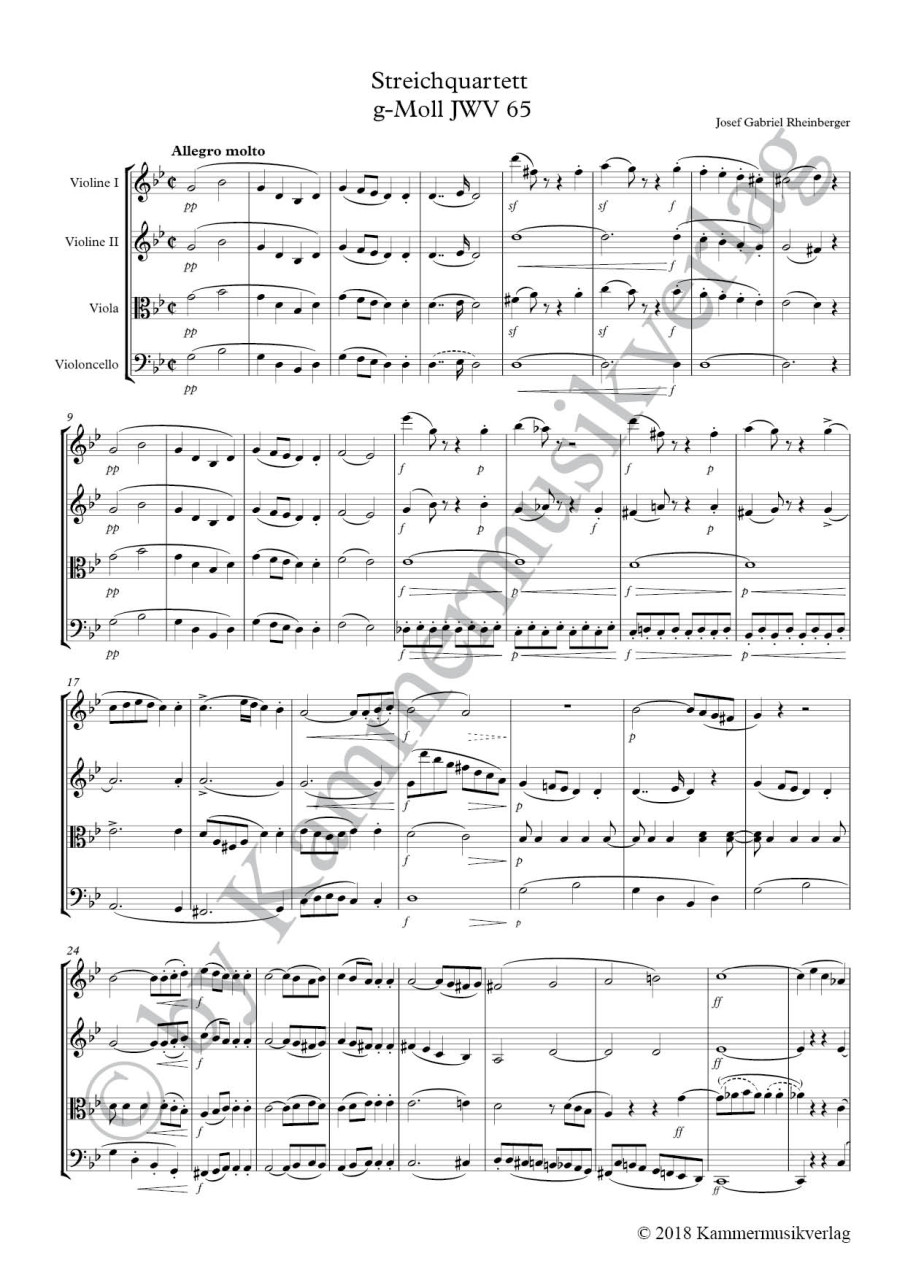 Anderes Coverbild Streichquartett in g-Moll JWV 65