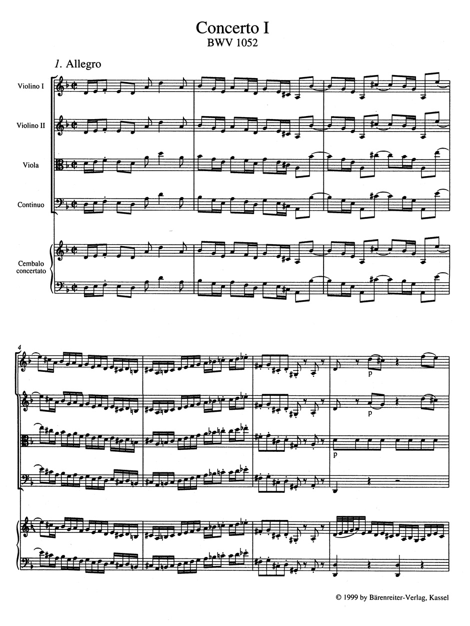 Vorderes Coverbild Konzerte für Cembalo BWV 1052-1059