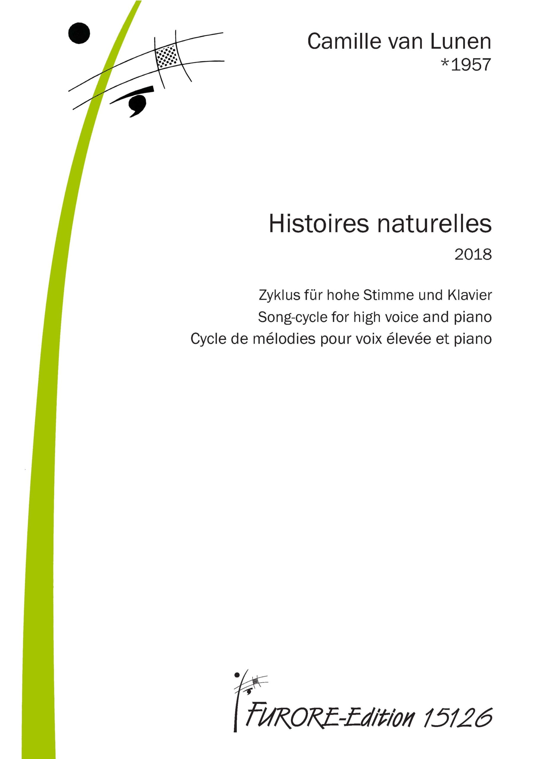 Vorderes Coverbild Histoires naturelles: Zyklus für hohe Stimme und Klavier