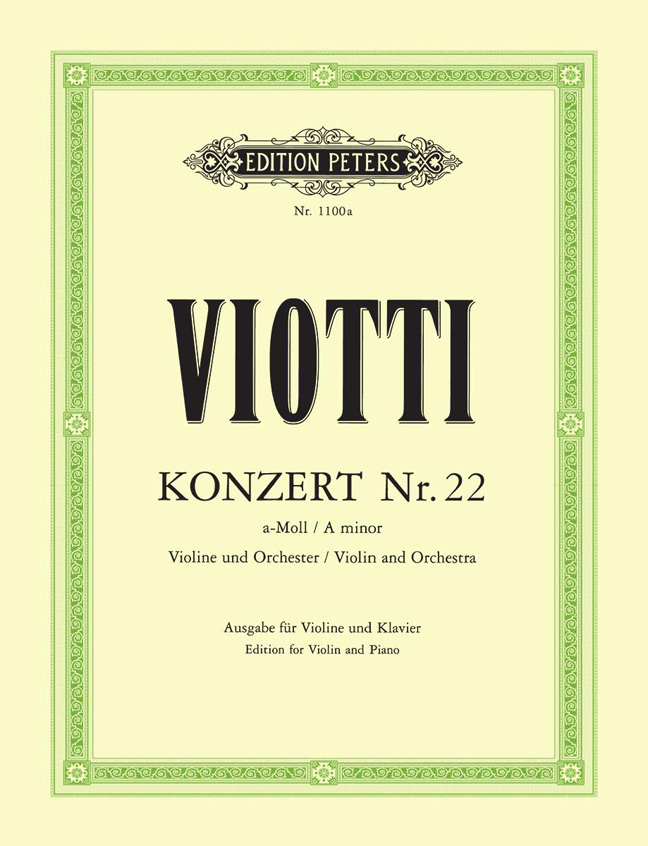 Vorderes Coverbild Konzert für Violine und Orchester Nr. 22 a-moll