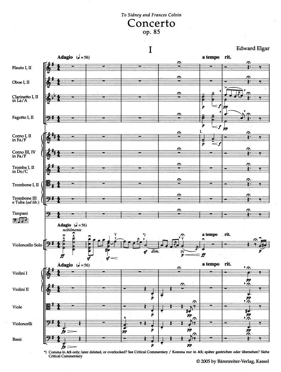 Anderes Coverbild Konzert für Violoncello und Orchester e-Moll op. 85