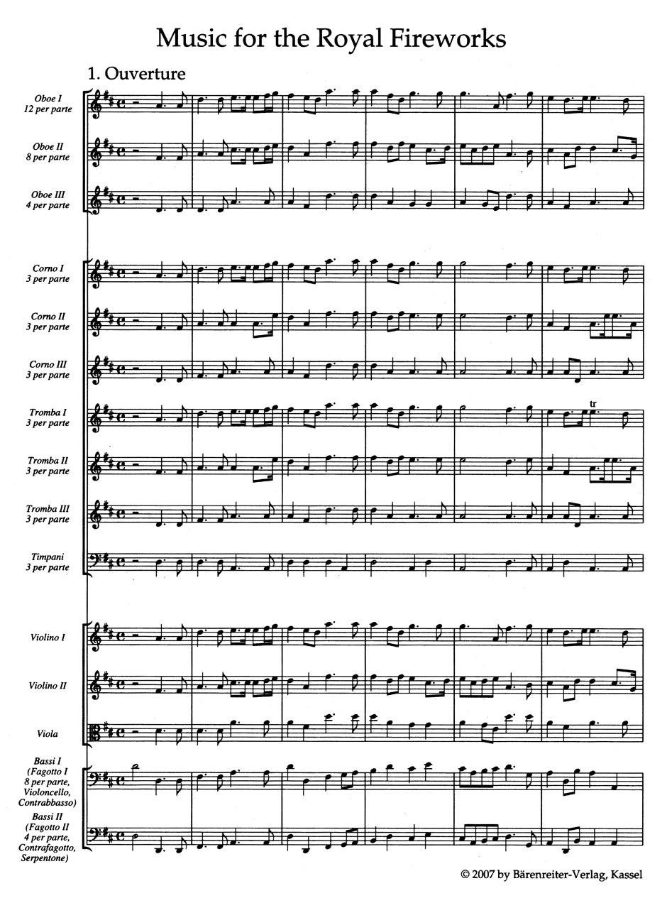 Vorderes Coverbild Feuerwerksmusik HWV 351