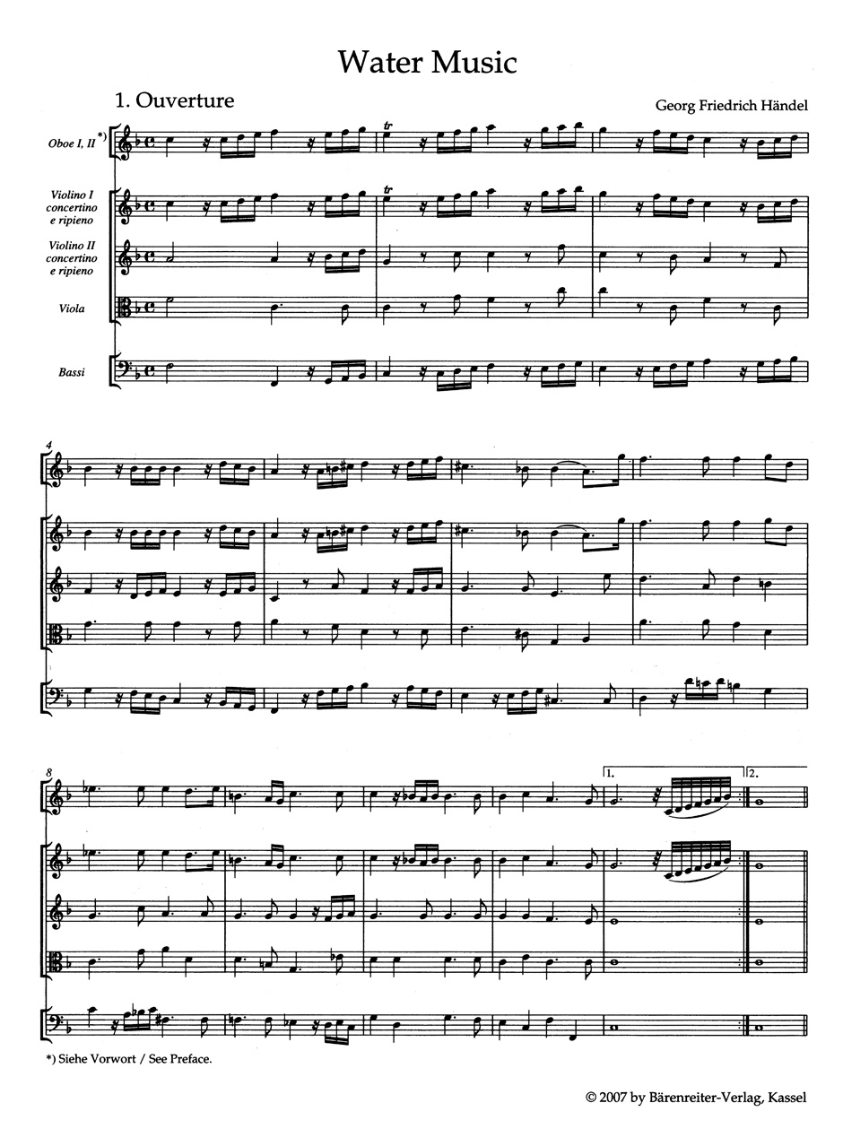 Vorderes Coverbild Wassermusik HWV 348-350