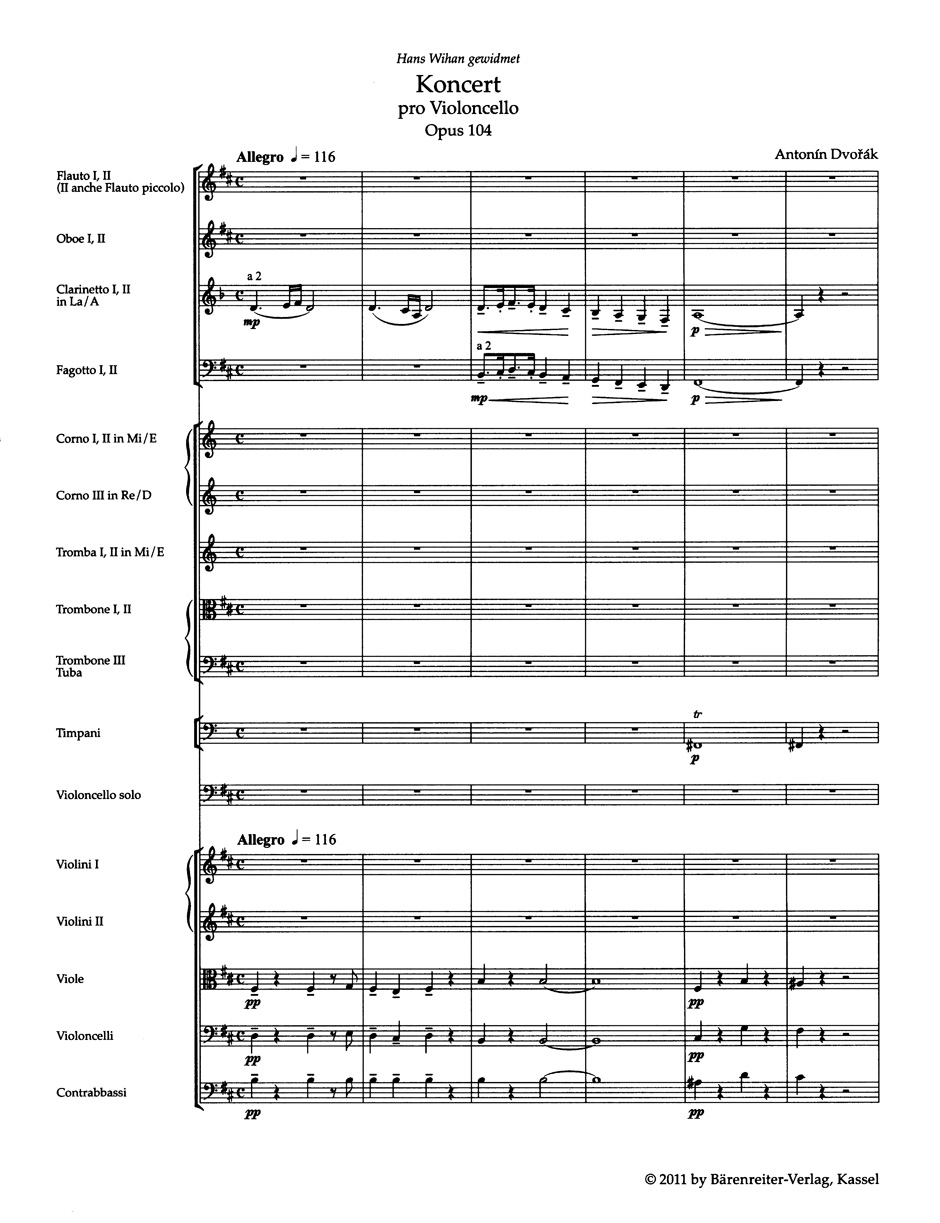 Anderes Coverbild Konzert für Violoncello und Orchester h-Moll op. 104