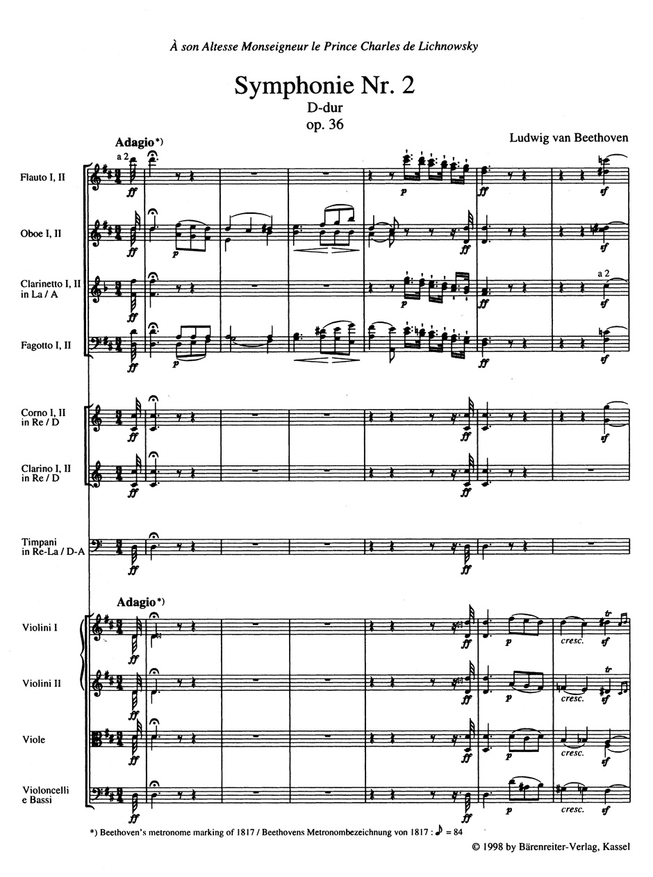 Anderes Coverbild Symphonie Nr. 2 D-Dur op. 36