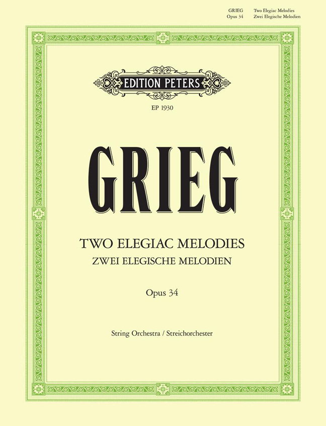 Vorderes Coverbild 2 Elegische Melodien für Streichorchester op. 34