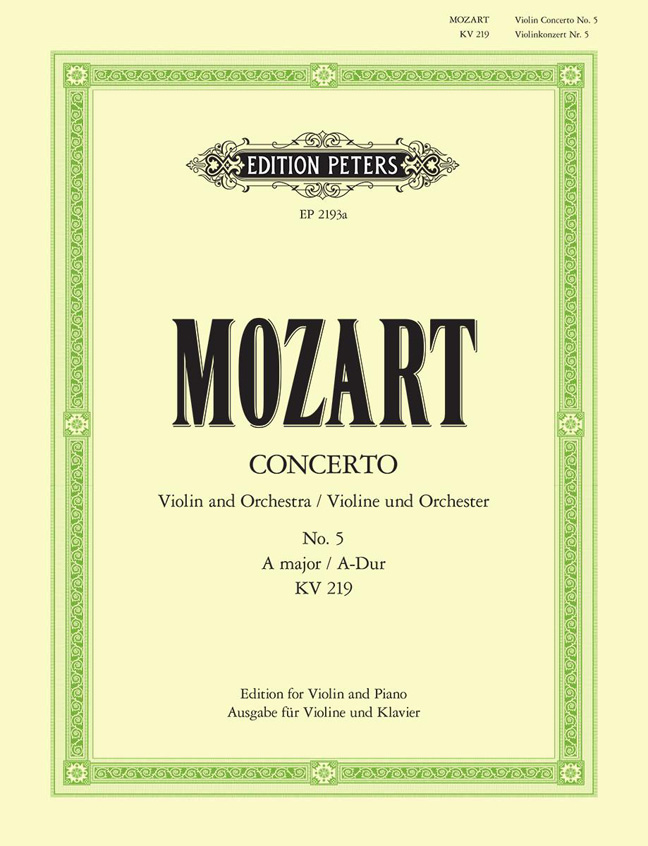 Vorderes Coverbild Konzert A-Dur KV 219 (Salzburg, 20. Dezember 1775)