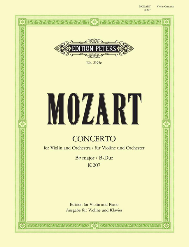 Vorderes Coverbild Konzert B-Dur KV 207 (Salzburg, Frühjahr 1773)