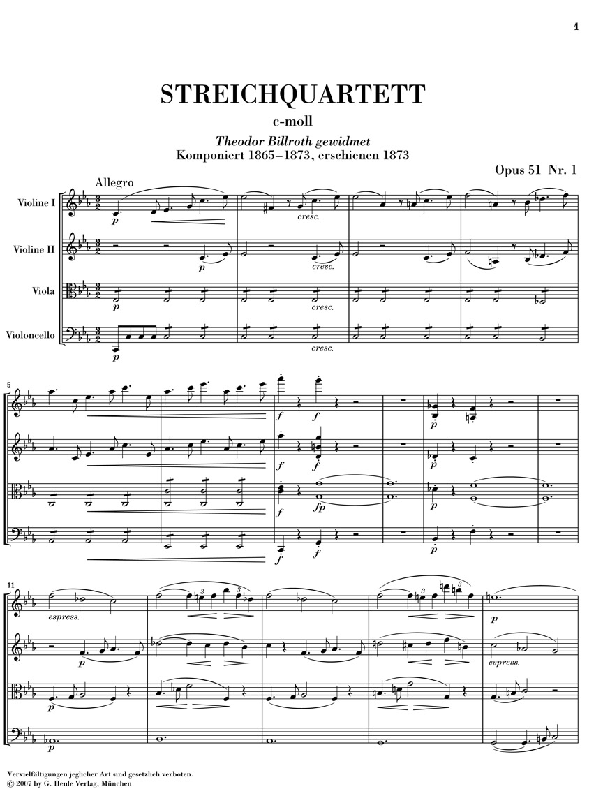 Anderes Coverbild Streichquartette c-moll und a-moll op. 51