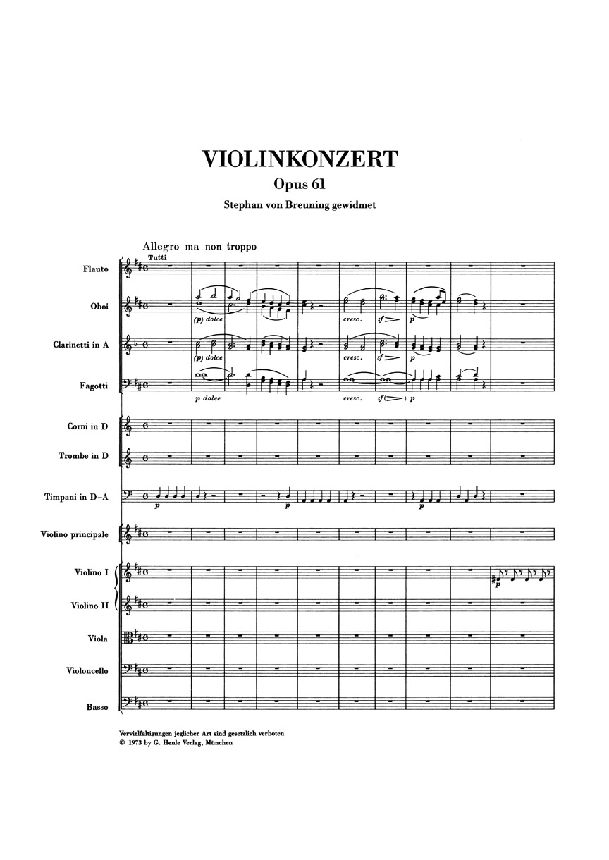 Anderes Coverbild Violinkonzert D-dur op. 61