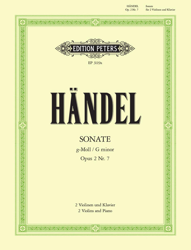 Vorderes Coverbild Sonate für 2 Violinen und Klavier g-moll op. 2; 7 (6) HWV 391
