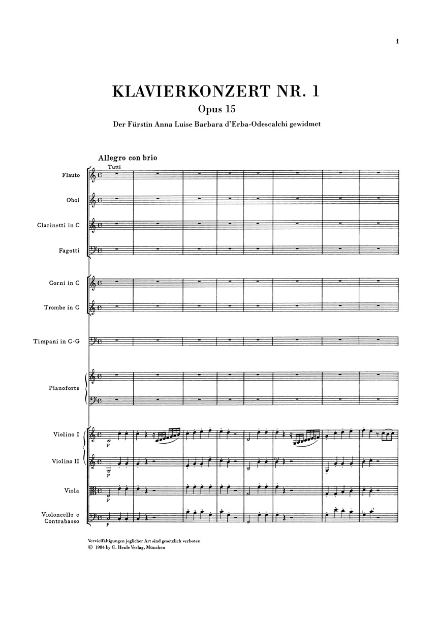 Anderes Coverbild Klavierkonzert Nr. 1 C-dur op. 15