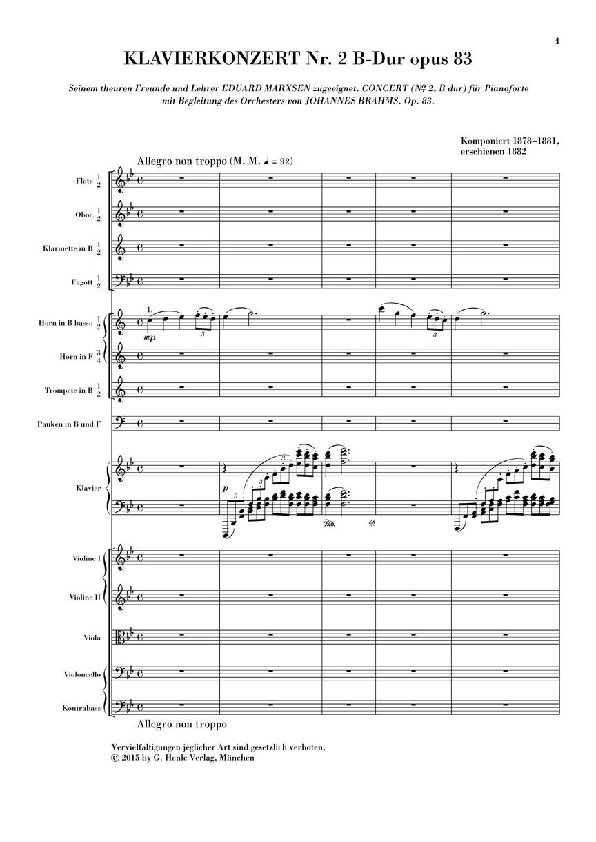 Anderes Coverbild Klavierkonzert Nr. 2 B-dur op. 83