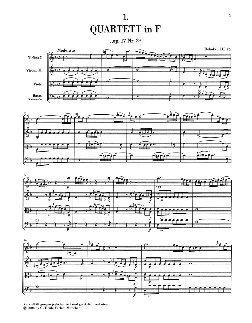 Anderes Coverbild Streichquartette Heft III op. 17