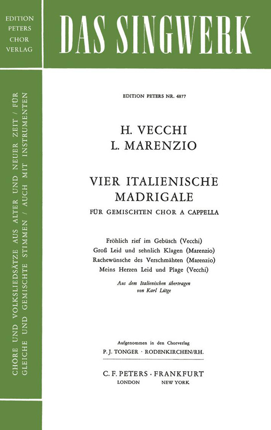 Vorderes Coverbild 4 Italienische Madrigale für gemischten Chor a capella