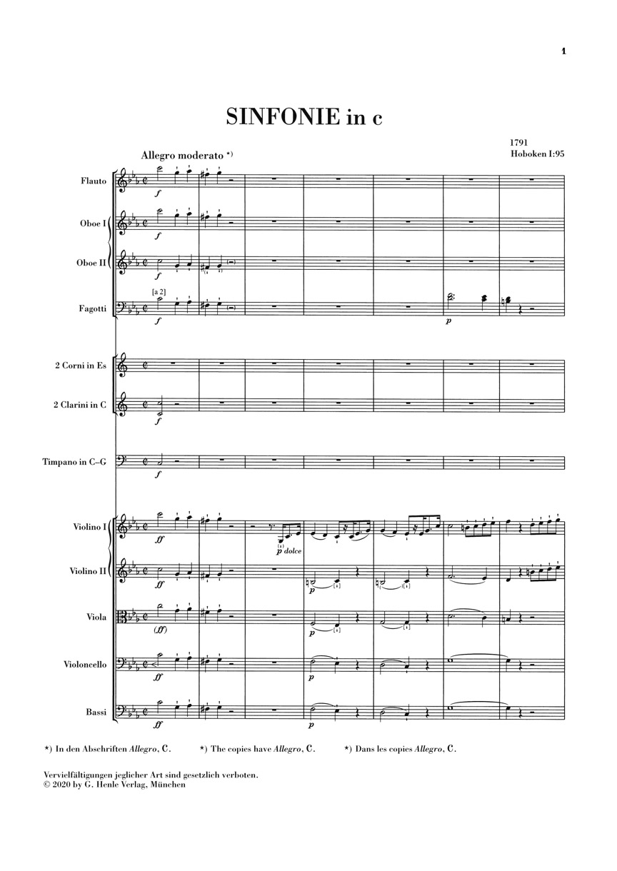 Anderes Coverbild Sinfonie c-moll Hob. I:95 (1791-1792)