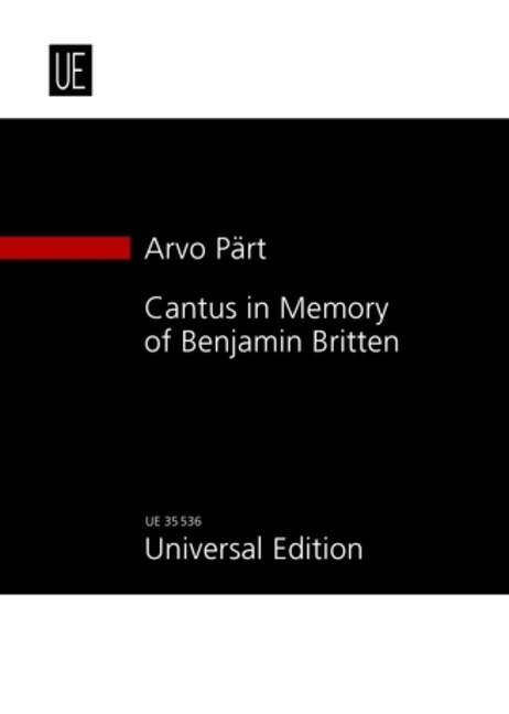 Vorderes Coverbild Cantus in Memory of Benjamin Britten für Streichorchester und eine Glocke (1977/1980)