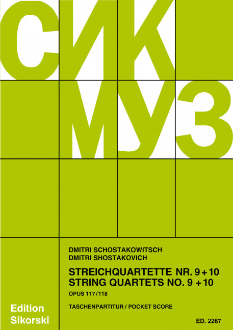 Vorderes Coverbild Streichquartette Nr. 9 und 10 op. 117 + 118 