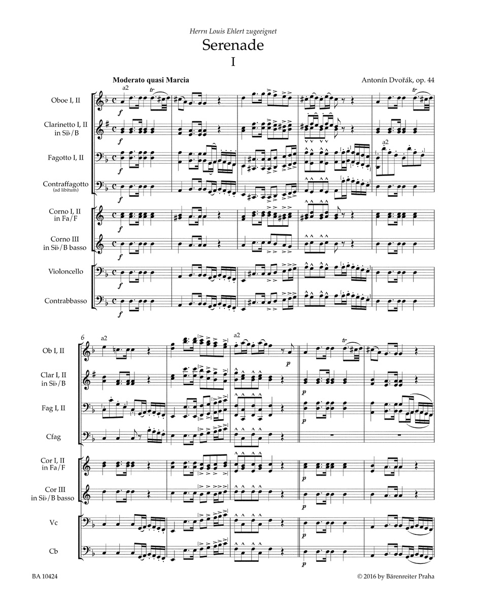 Anderes Coverbild Serenade für Blasinstrumente, Violoncello und Kontrabass op. 44