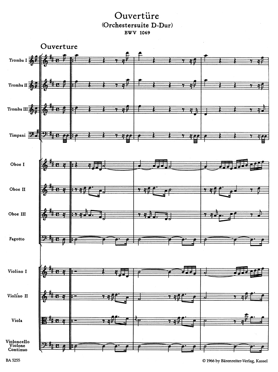 Anderes Coverbild Ouvertüre (Orchestersuite) D-Dur BWV 1069