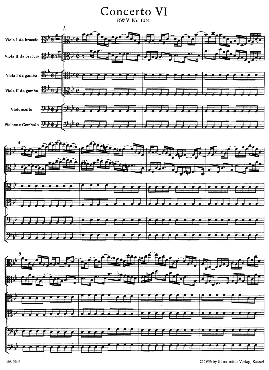 Anderes Coverbild Brandenburgisches Konzert Nr. 6 B-Dur BWV 1051