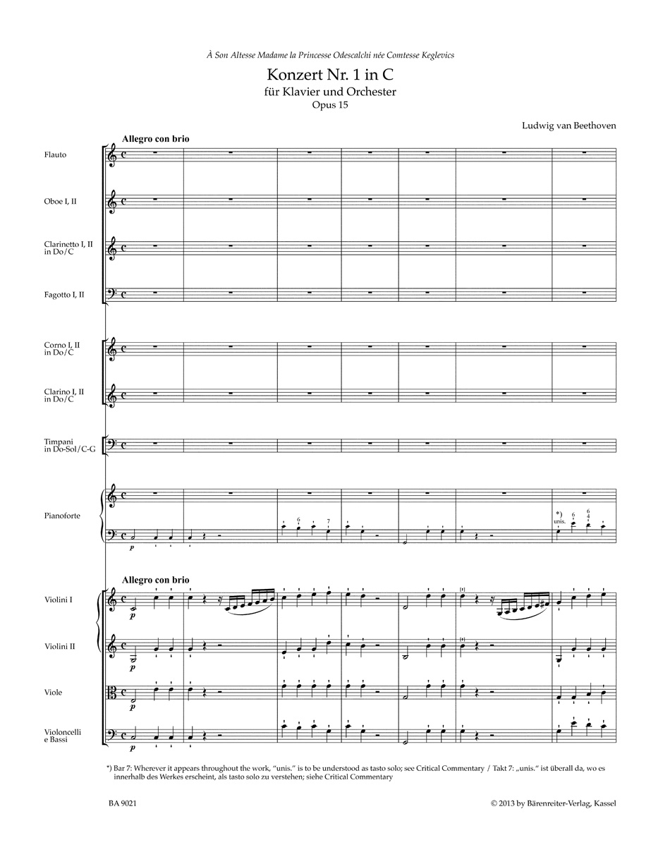 Anderes Coverbild Konzert für Klavier und Orchester Nr. 1 C-Dur op. 15
