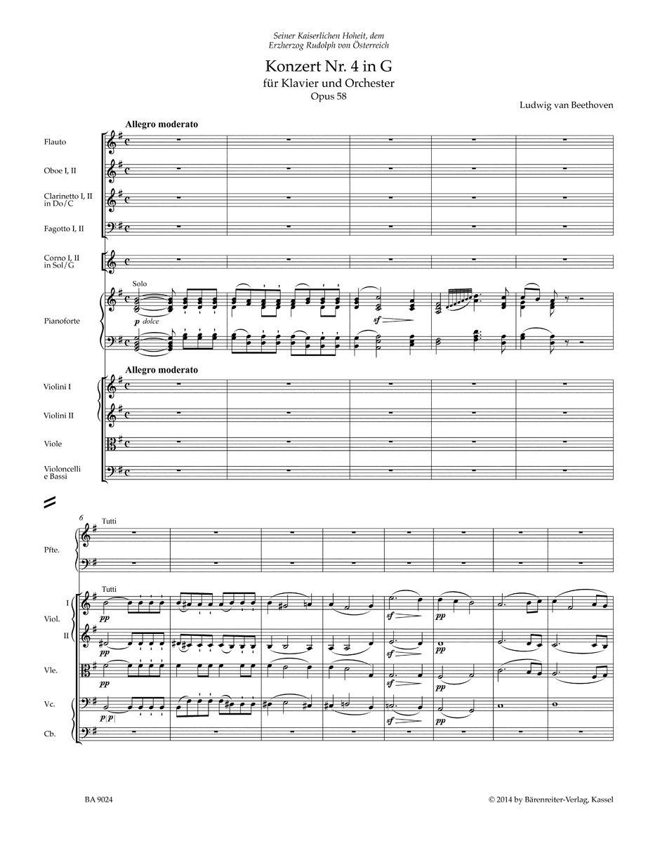 Anderes Coverbild Konzert für Klavier und Orchester Nr. 4 G-Dur op. 58