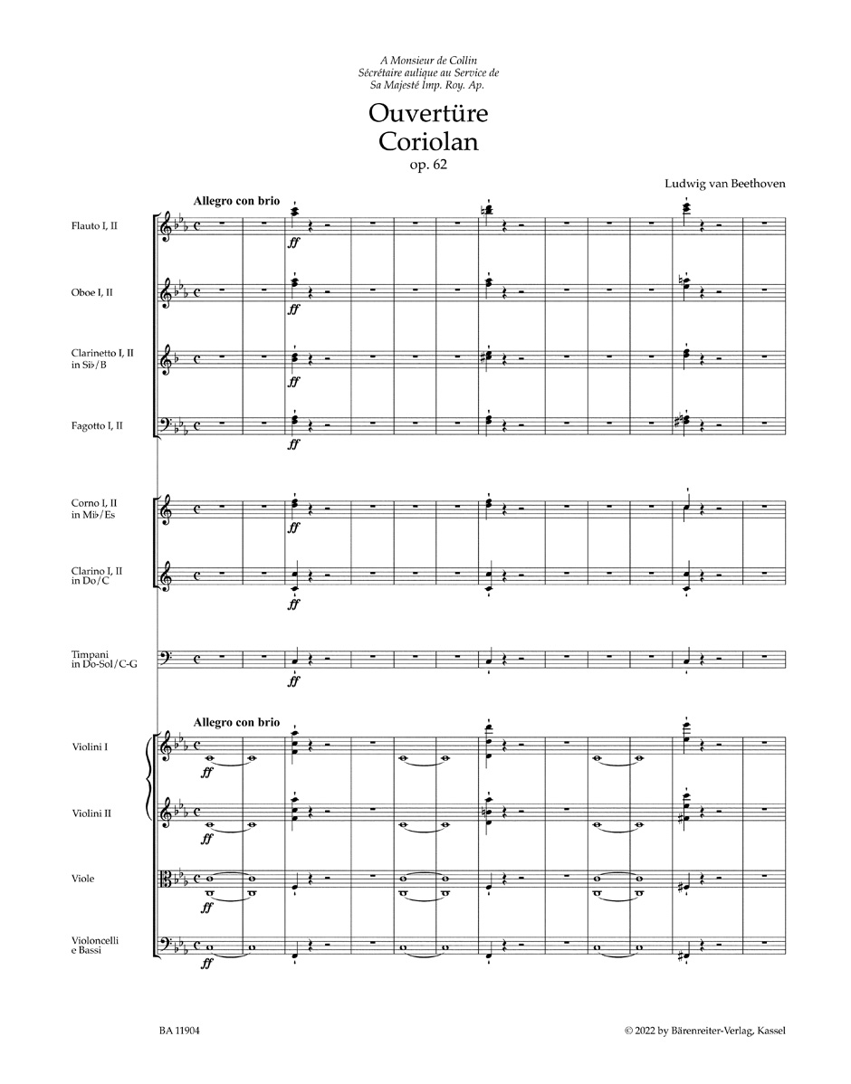 Anderes Coverbild Ouvertüre "Coriolan" für Orchester op. 62