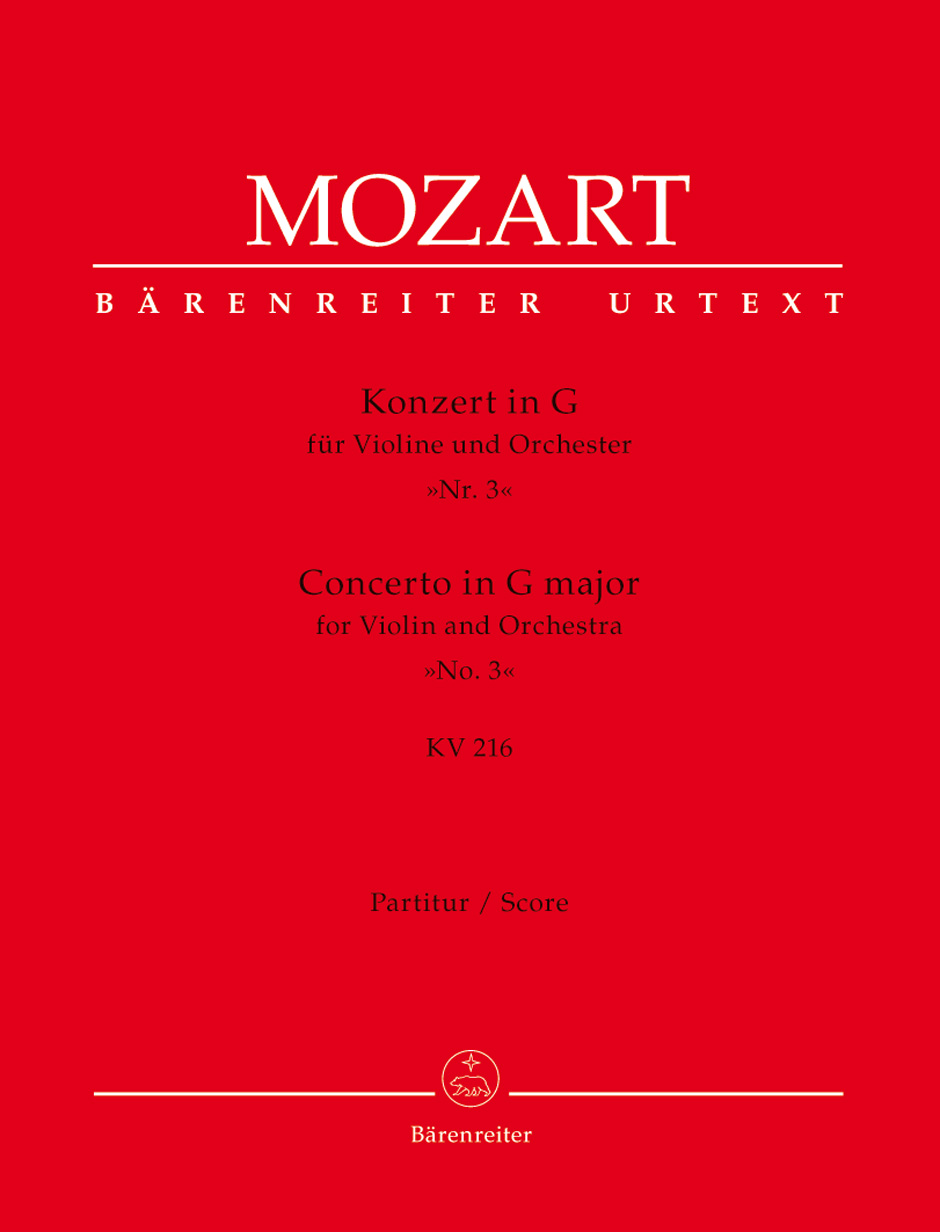 Vorderes Coverbild Konzert für Violine und Orchester Nr. 3 G-Dur KV 216
