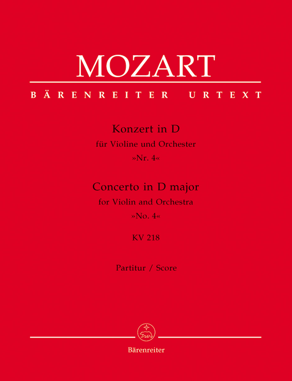 Vorderes Coverbild Konzert für Violine und Orchester Nr. 4 D-Dur KV 218
