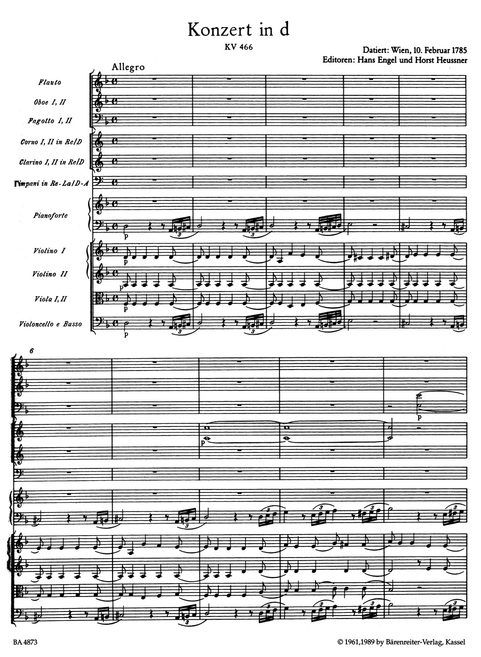 Anderes Coverbild Konzert für Klavier und Orchester Nr. 20 d-Moll KV 466