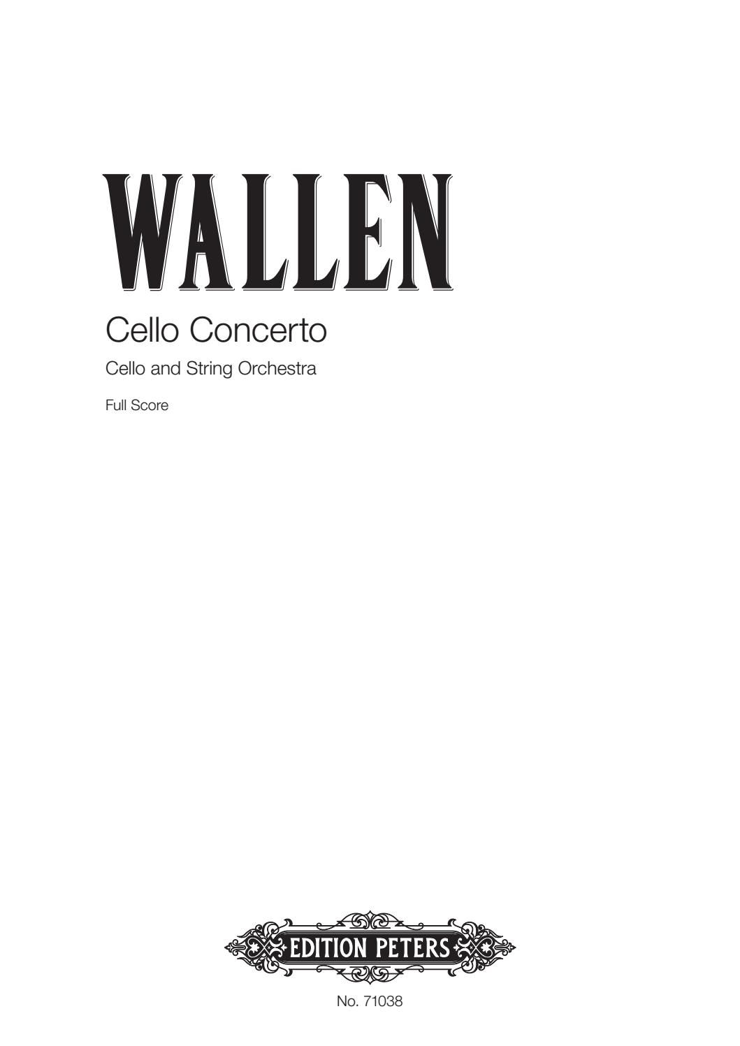 Vorderes Coverbild Cello Concerto for Cello solo and Stringorchestra
