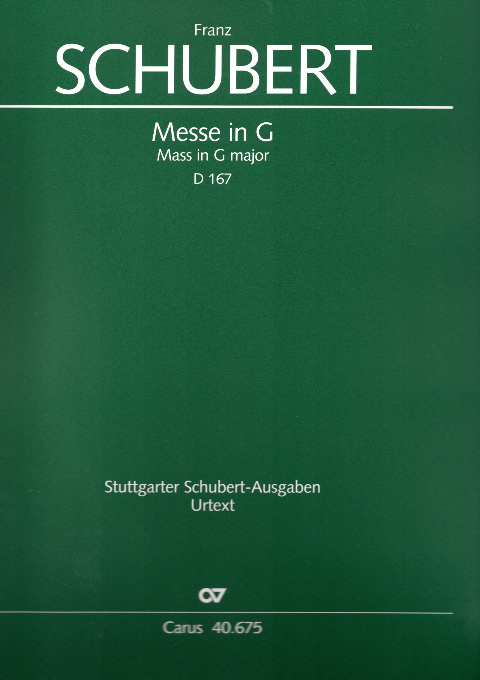 Vorderes Coverbild Messe in G G-Dur D 167