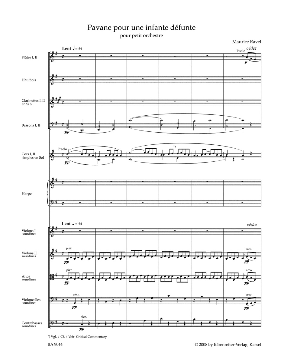 Anderes Coverbild Pavane pour une infante défunte für kleines Orchester